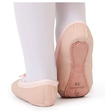 best ballet shoes for girls- Bezioner Ballet Shoes Leather Ballet Flats Full Sole  - little dancers - toddlers buying guide