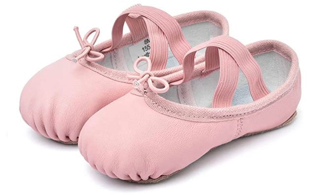 best ballet shoes for girls - STELLE Girls Premium Authentic Leather Ballet Shoes Slippers for Kids Toddler - 