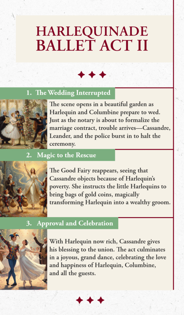 harlequinade ballet act II infographic