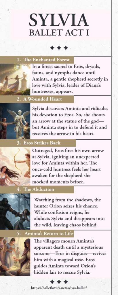 sylvia ballet, sylvia ballet act I infographic